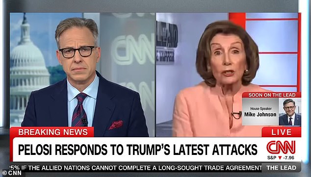 Nancy Pelosy Collision con Live Live con Jack Tapper de CNN debido a la queja de “comercio interno” de Trump