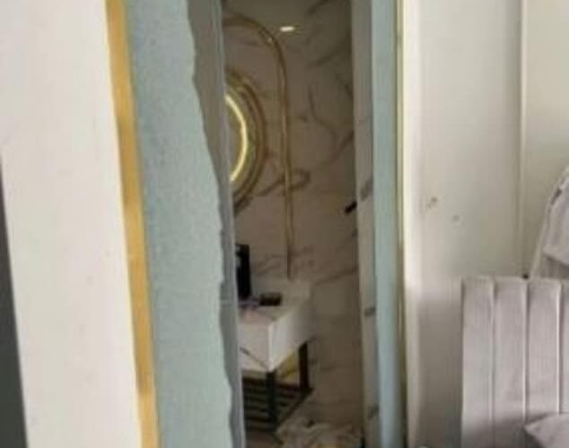 El hotel turco verifica la madre británica que se emborracha y la nueva lista completa de su novio y sus fotos dañadas que revelan las fotos dañadas ‘rompieron la habitación del hotel después de la celebración