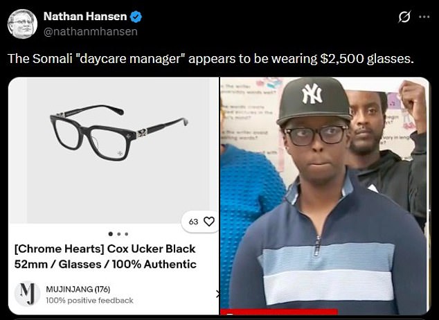 Trabajadora de una guardería de Minnesota acusada de robar documentos de inscripción usa anteojos de $2,500 en una conferencia de prensa… mientras una madre somalí habla para suplicar que se continúe con la financiación a través de INTÉRPRETE